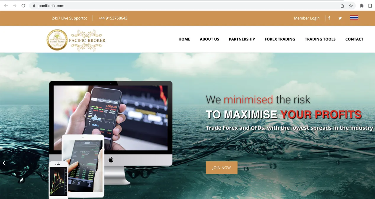 Pacific Broker’s home page Pacific Broker‘s home page