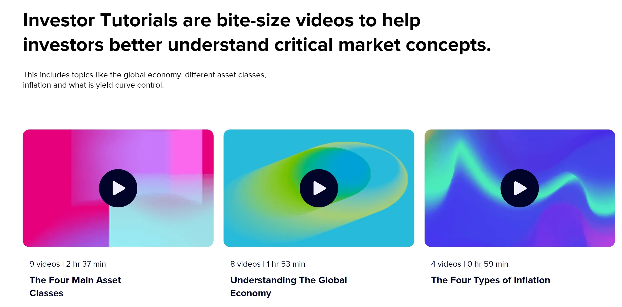 investor tutorials