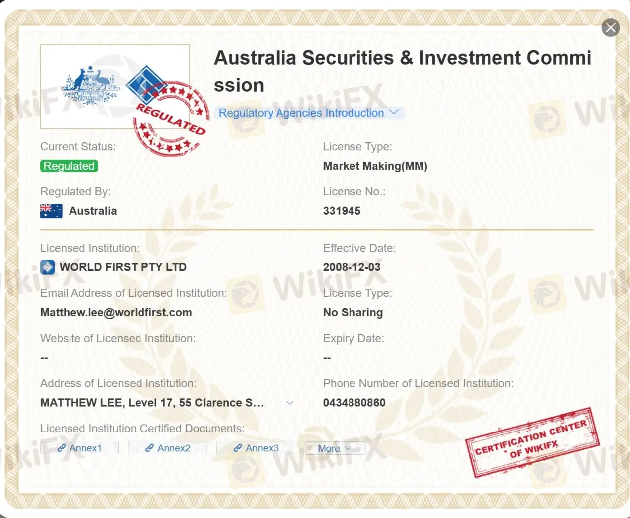 ASIC license