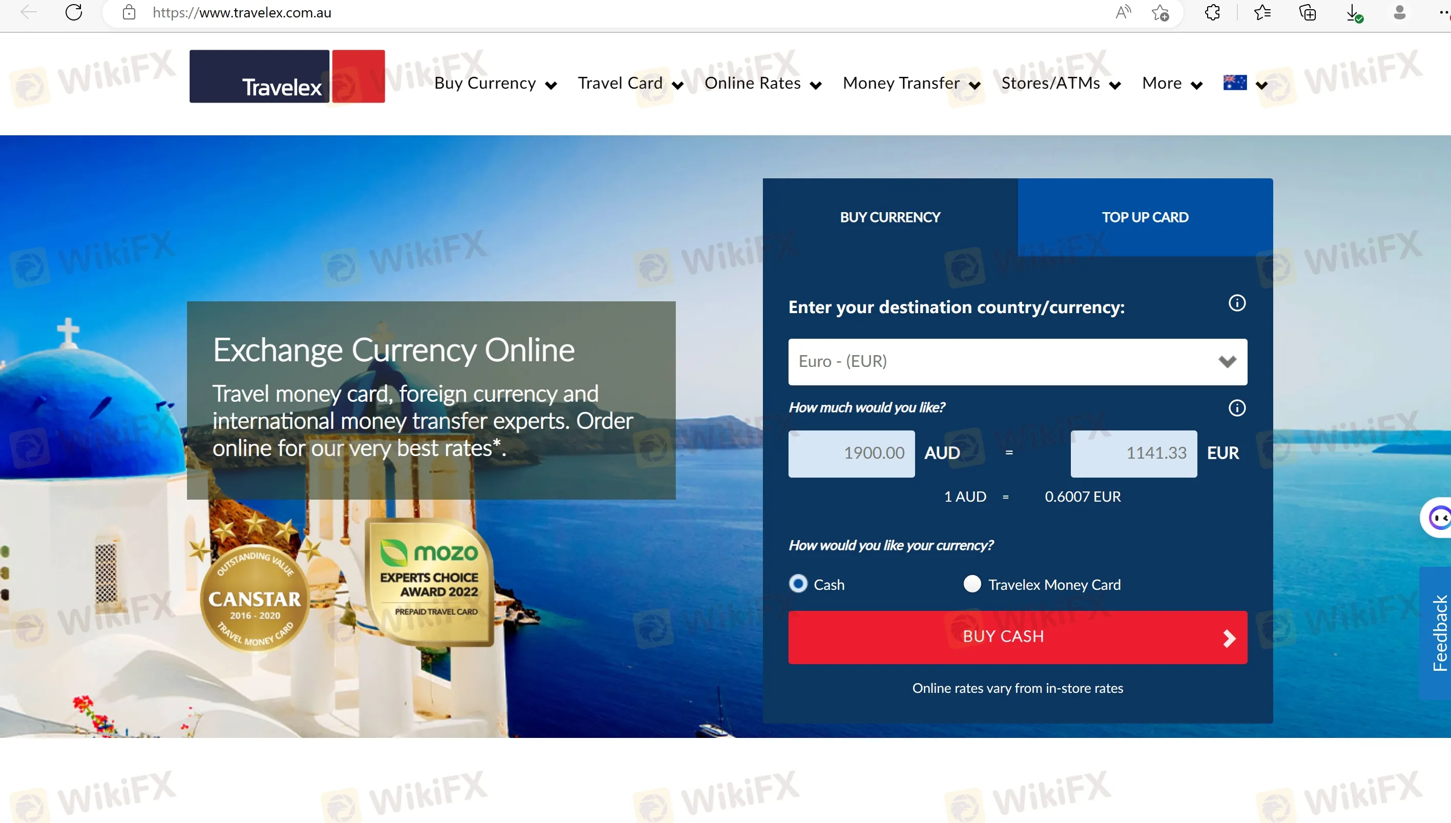 صفحة الرئيسية لـ Travelex صفحة الرئيسية لـ Travelex