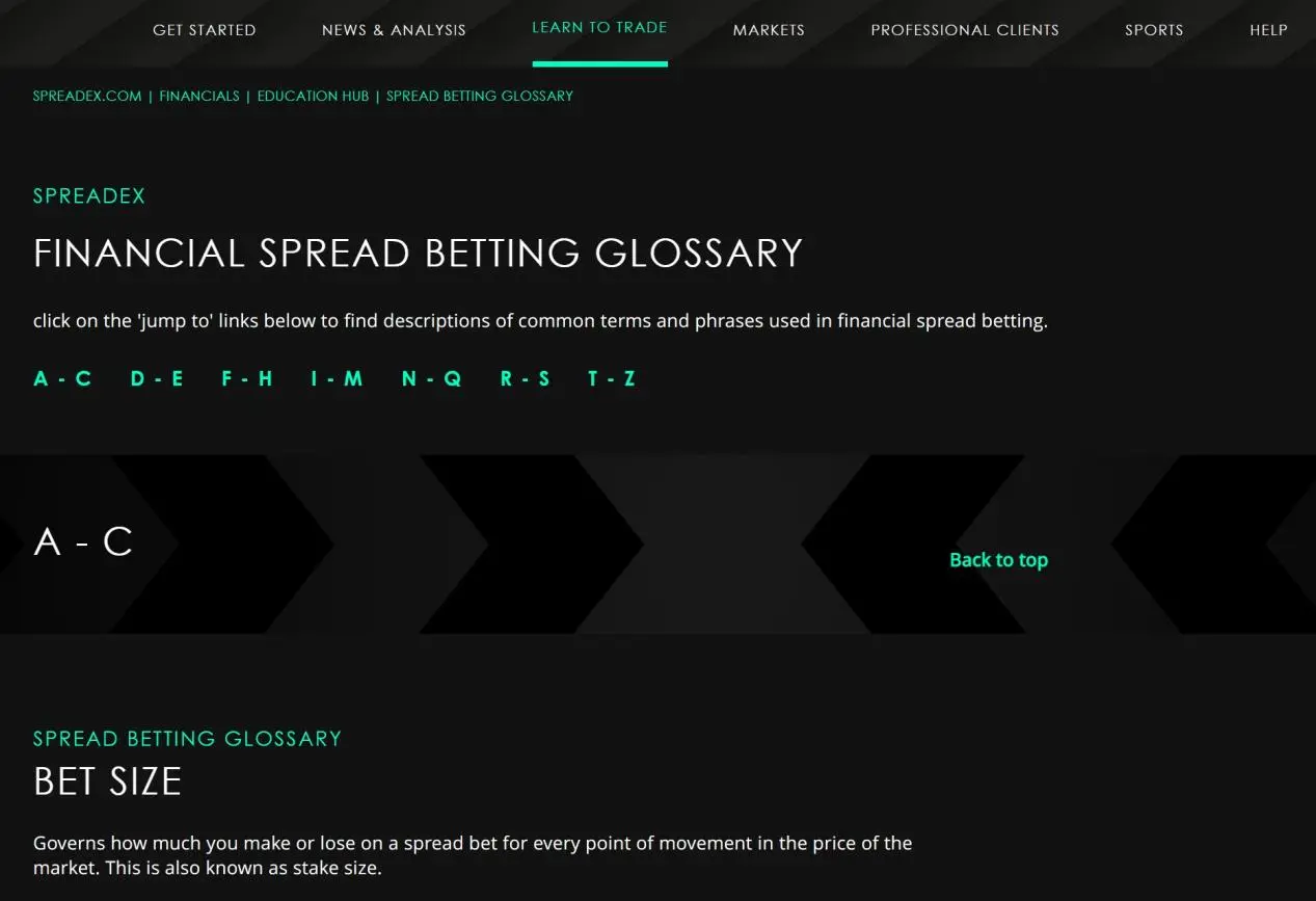 financial spread betting glossary financial spread betting glossary