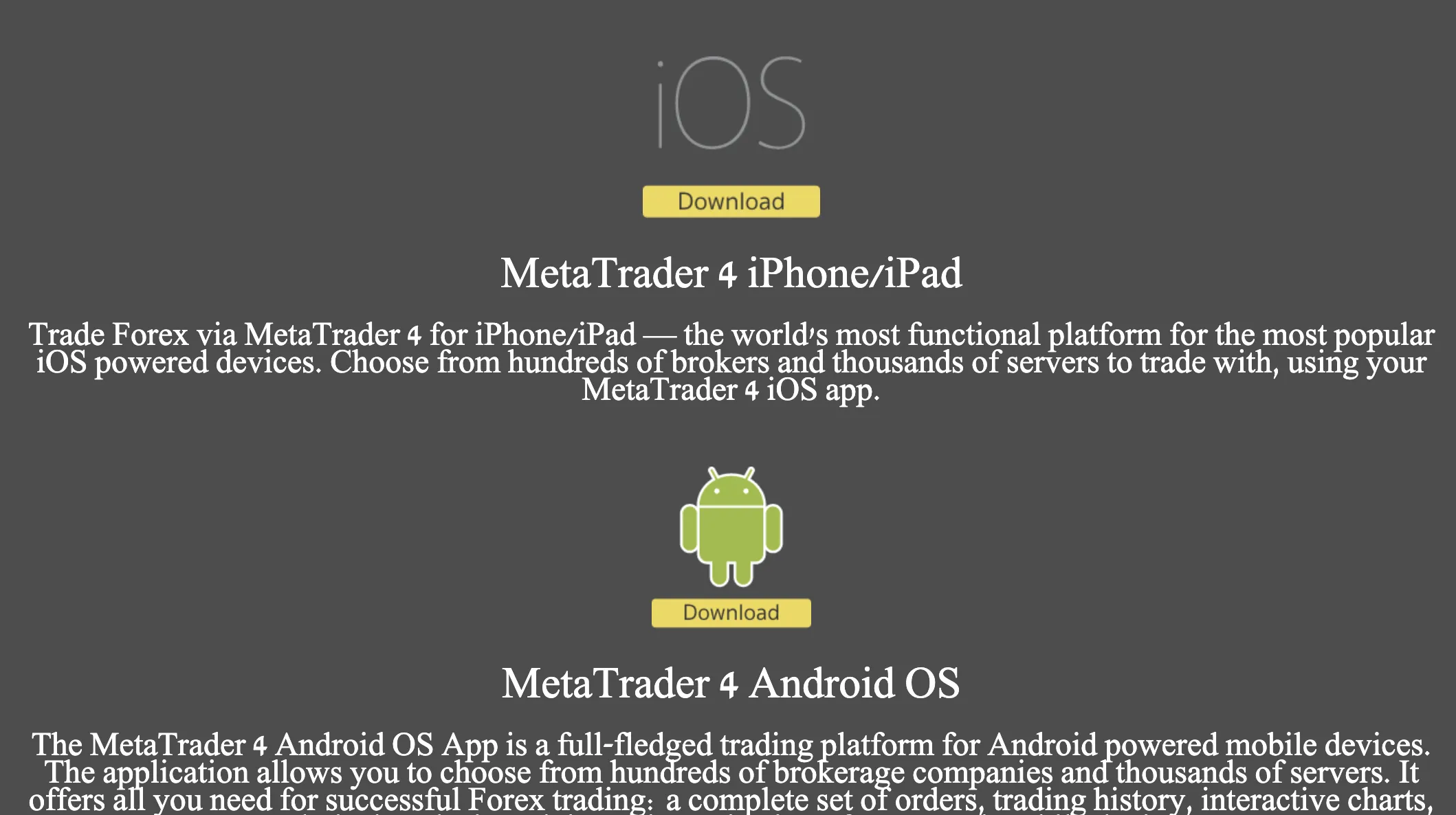 MT4 iPhone/iPad MT4 iPhone/iPad