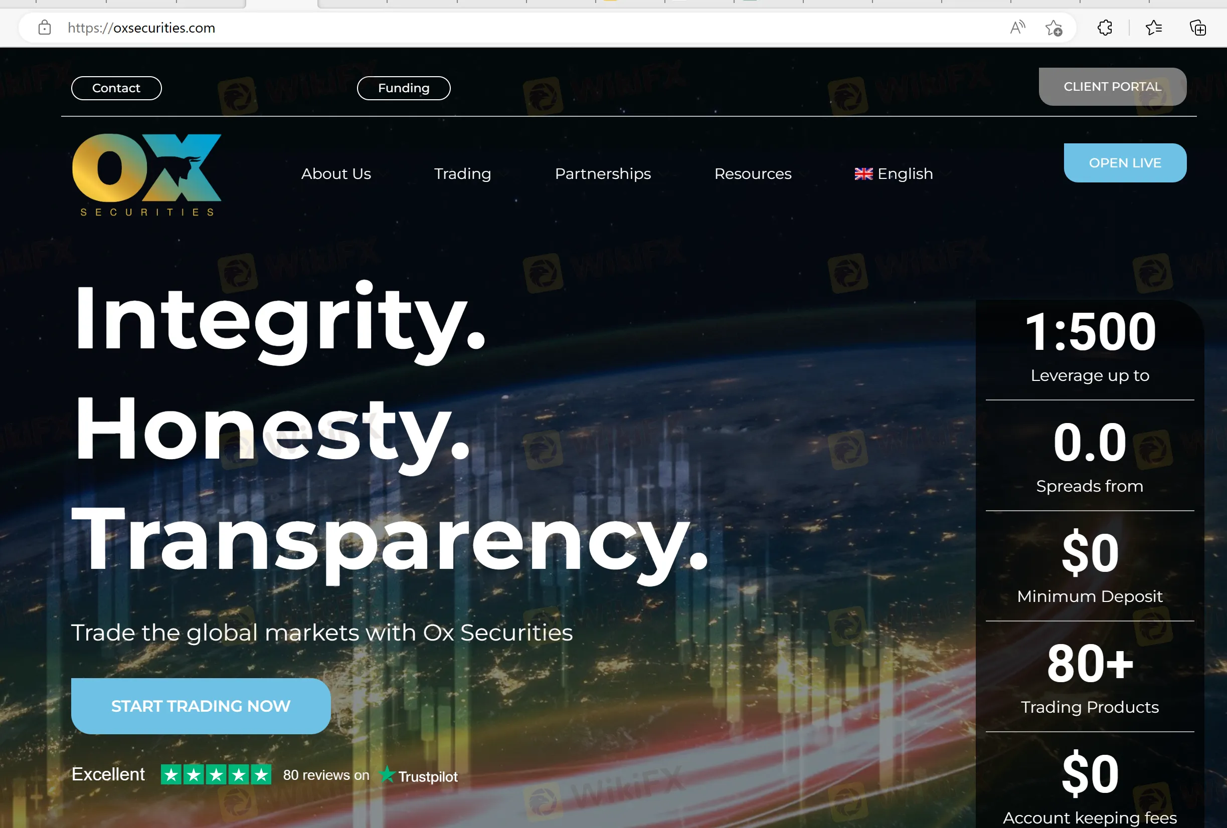 Ox Securities' home page