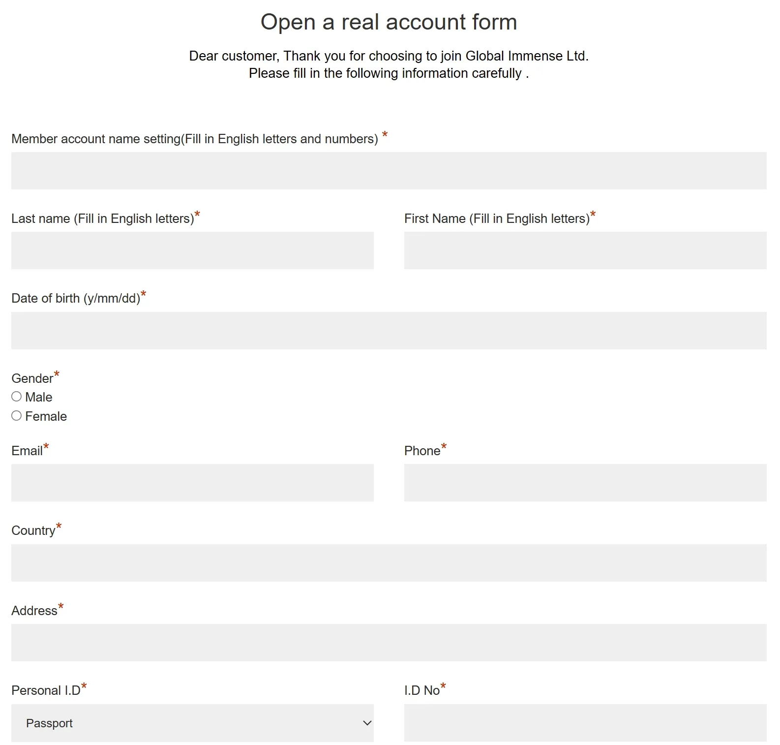 open a real account open a real account