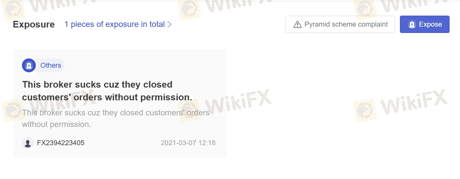 User Exposure on WikiFX