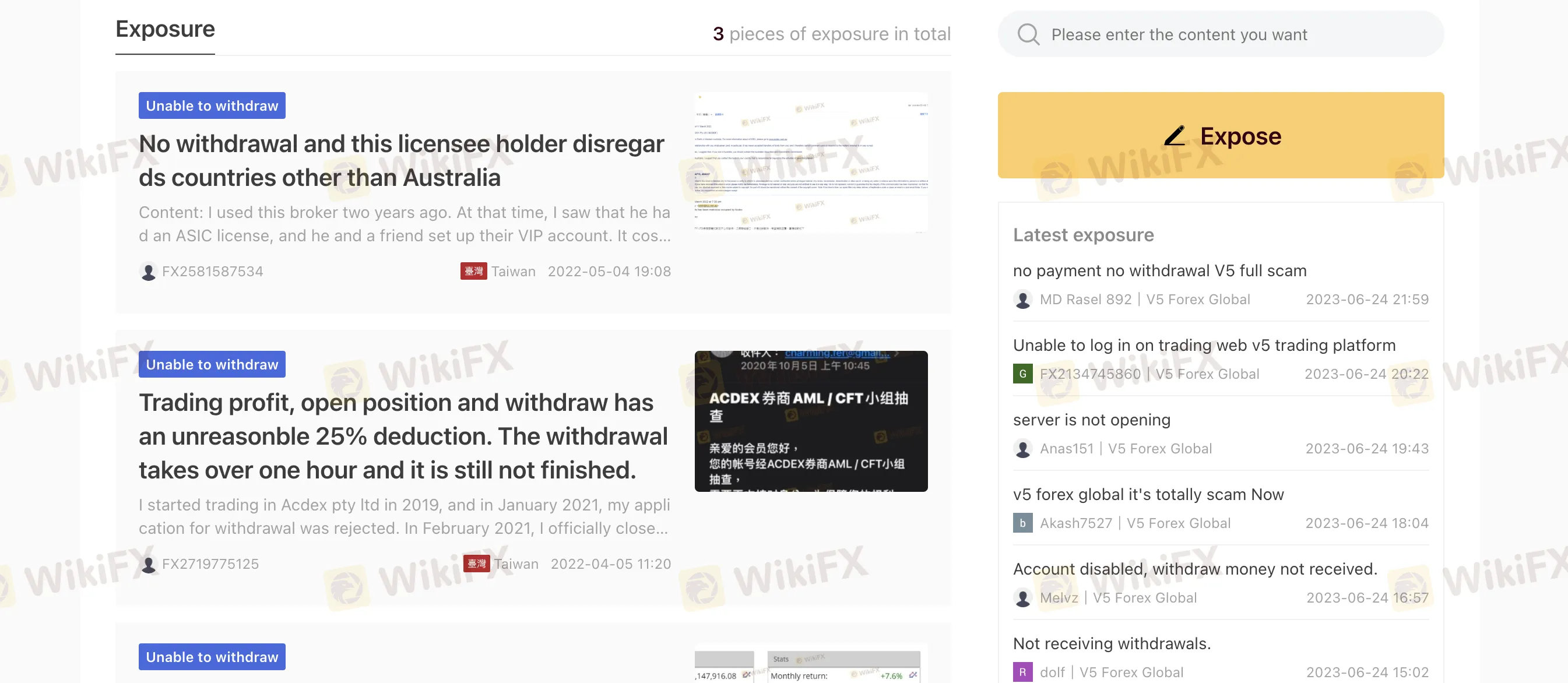 User Exposure on WikiFX