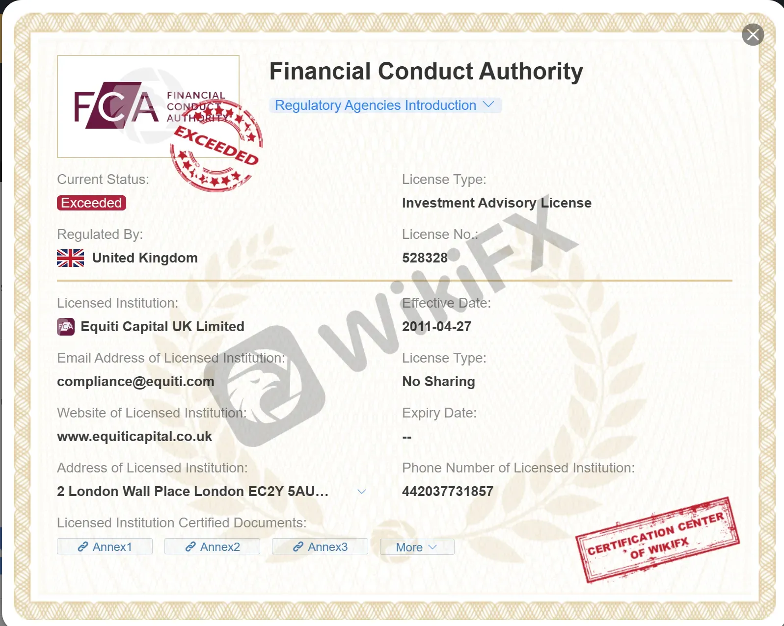 FCA license