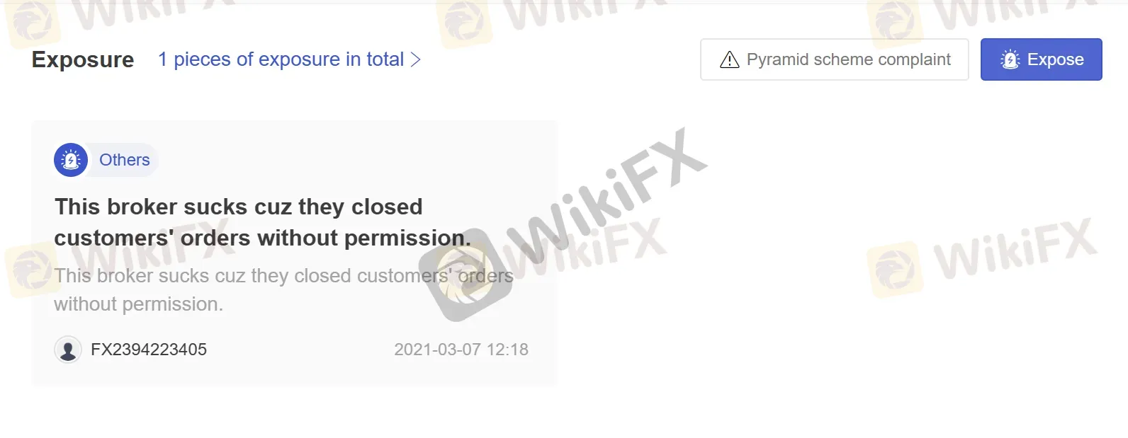 User Exposure on WikiFX User Exposure on WikiFX