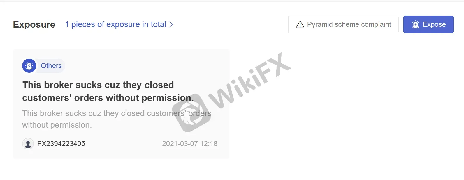 User Exposure on WikiFX User Exposure on WikiFX