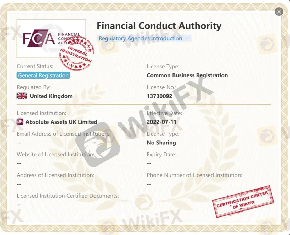 Financial Conduct Authority - FCA license Financial Conduct Authority - FCA license