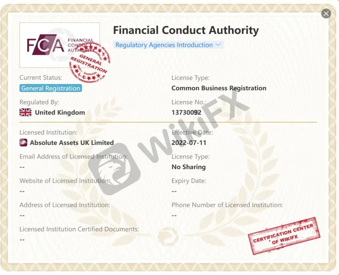 Financial Conduct Authority - FCA license Financial Conduct Authority - FCA license