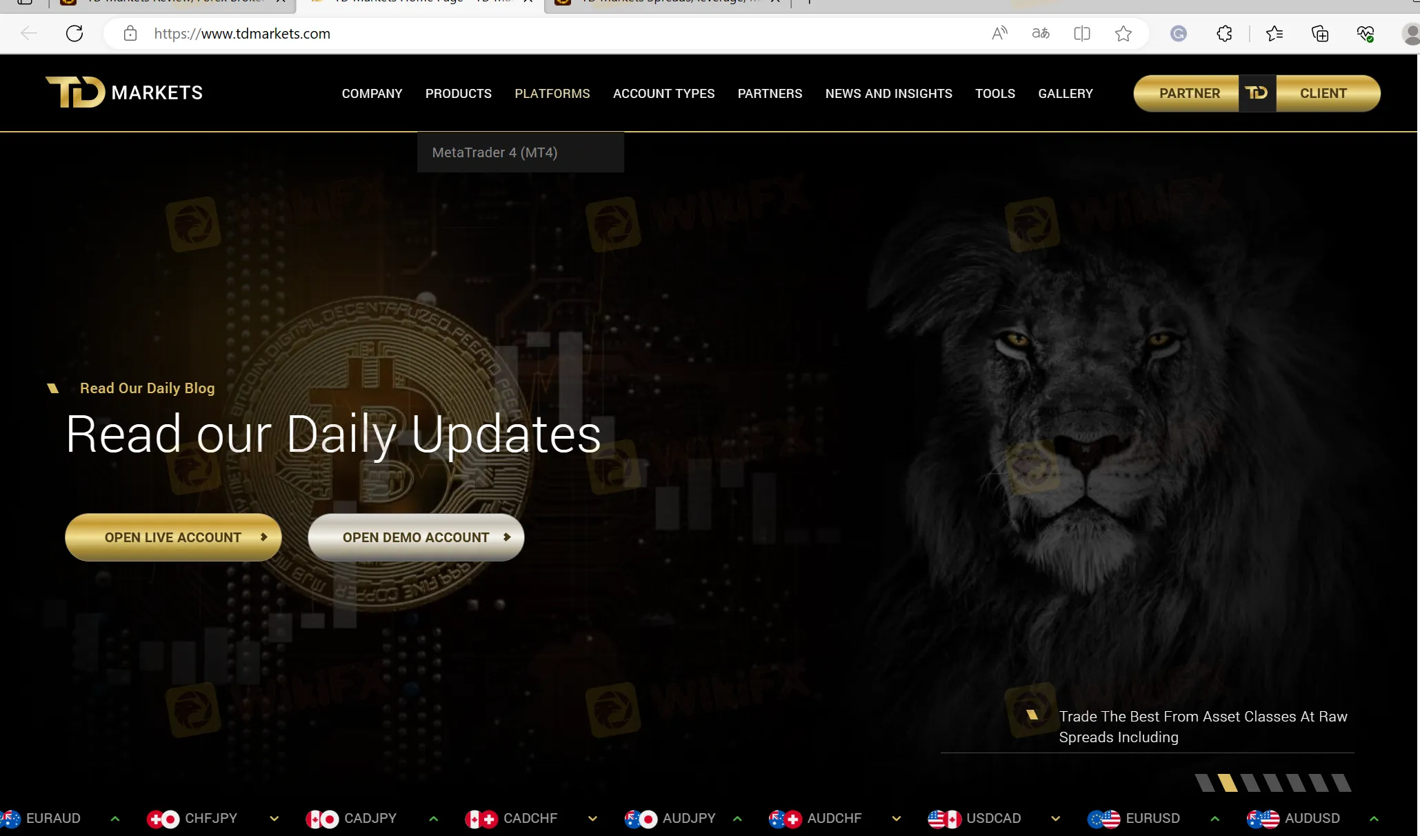 TD Markets home page