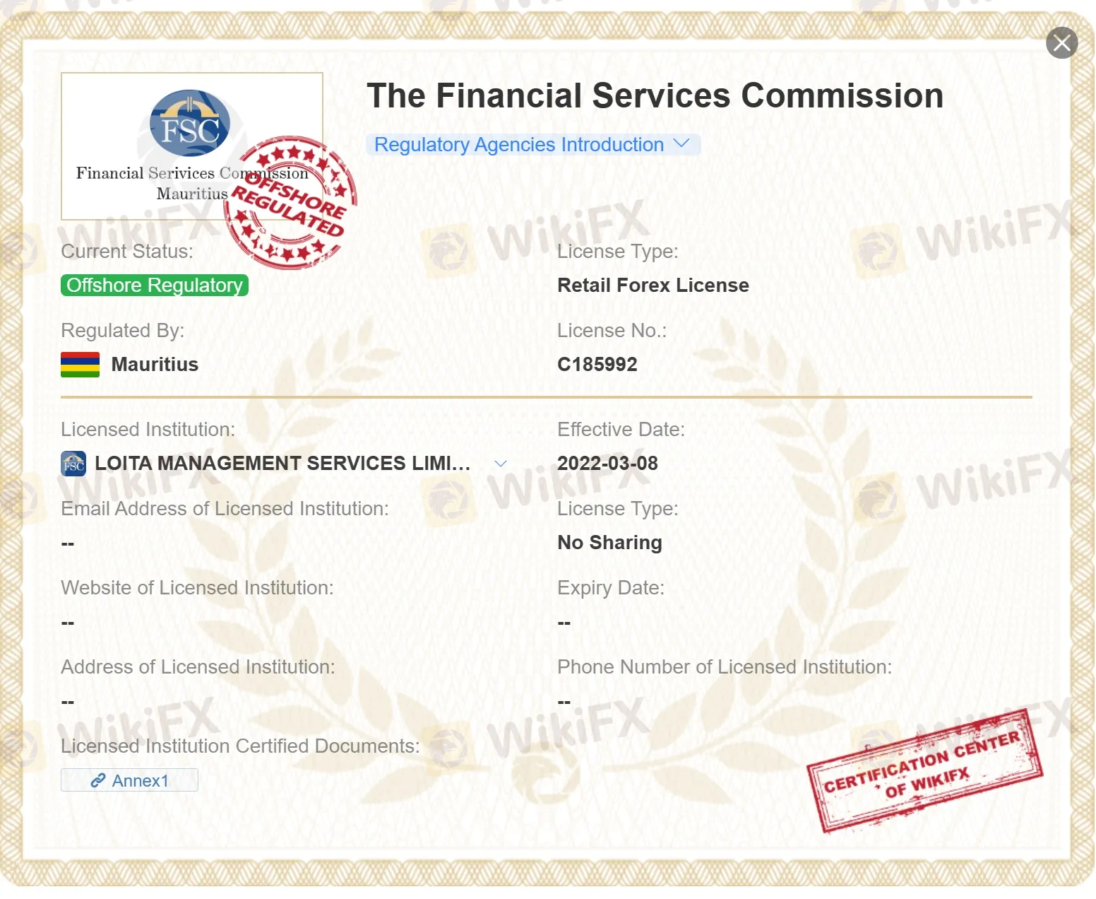 FSC license
