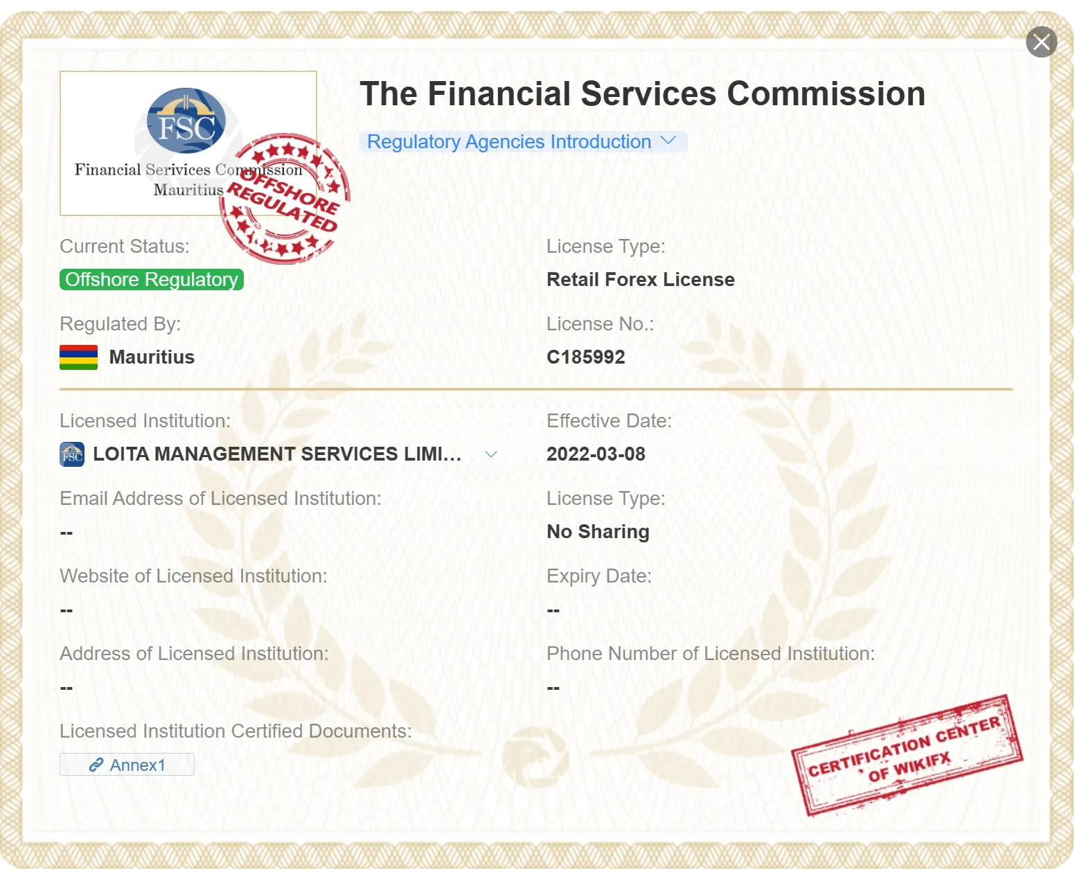FSC license