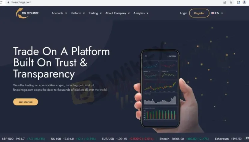 Fin Exchange's home page