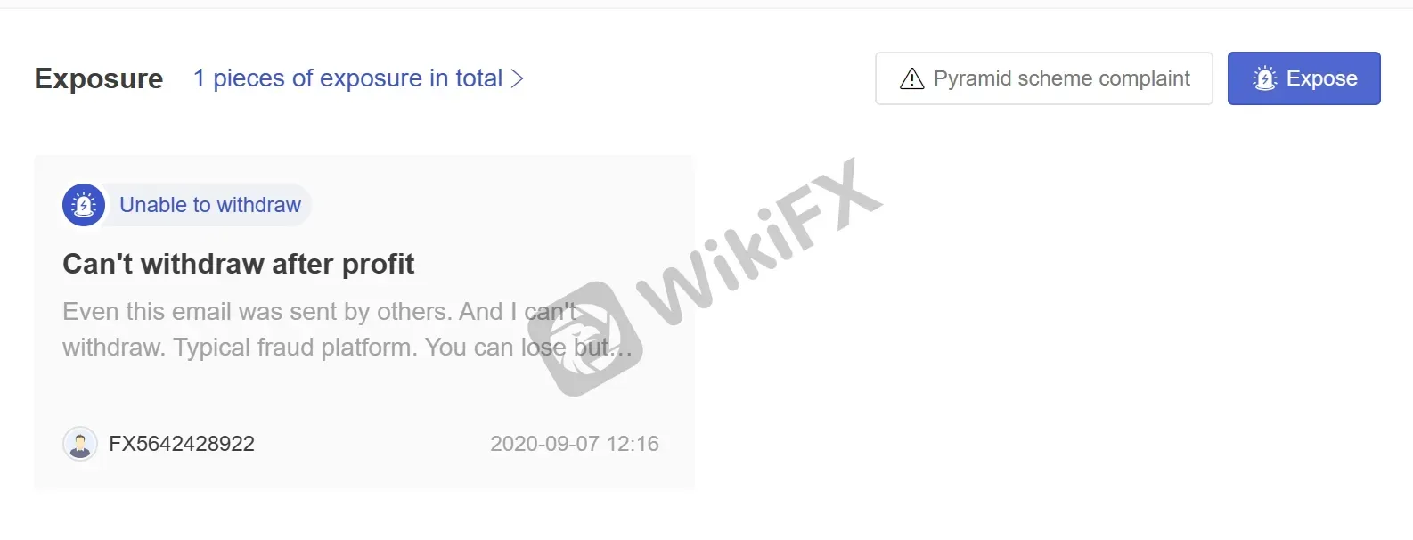 User Exposure on WikiFX