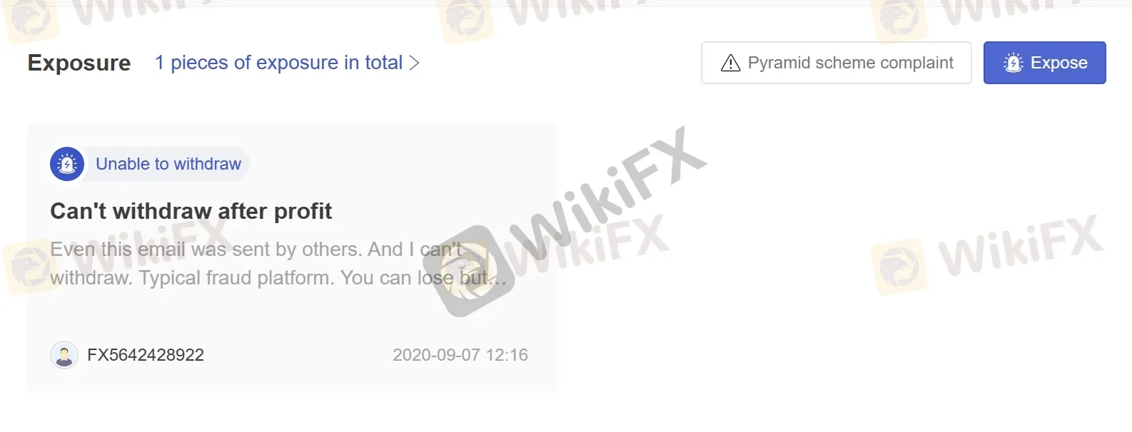 User Exposure on WikiFX