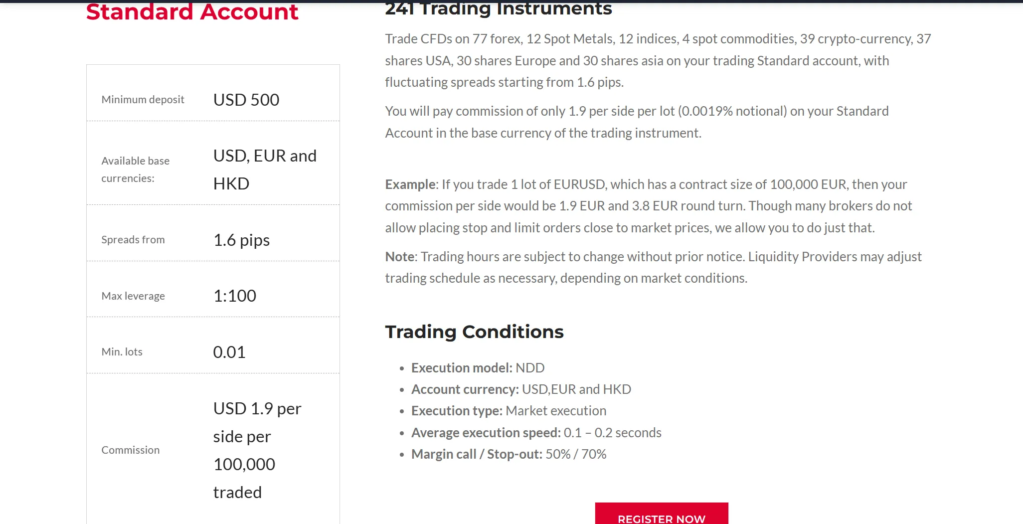 Standard account Standard account