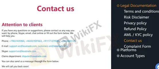 contact details