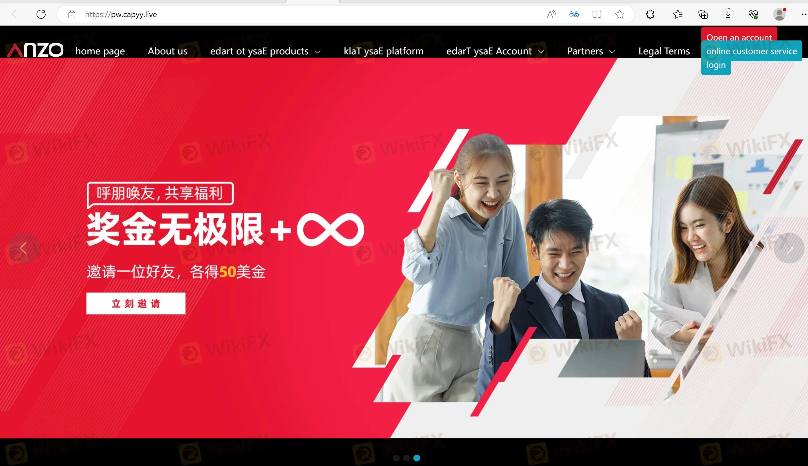 Anzo Capital's home page