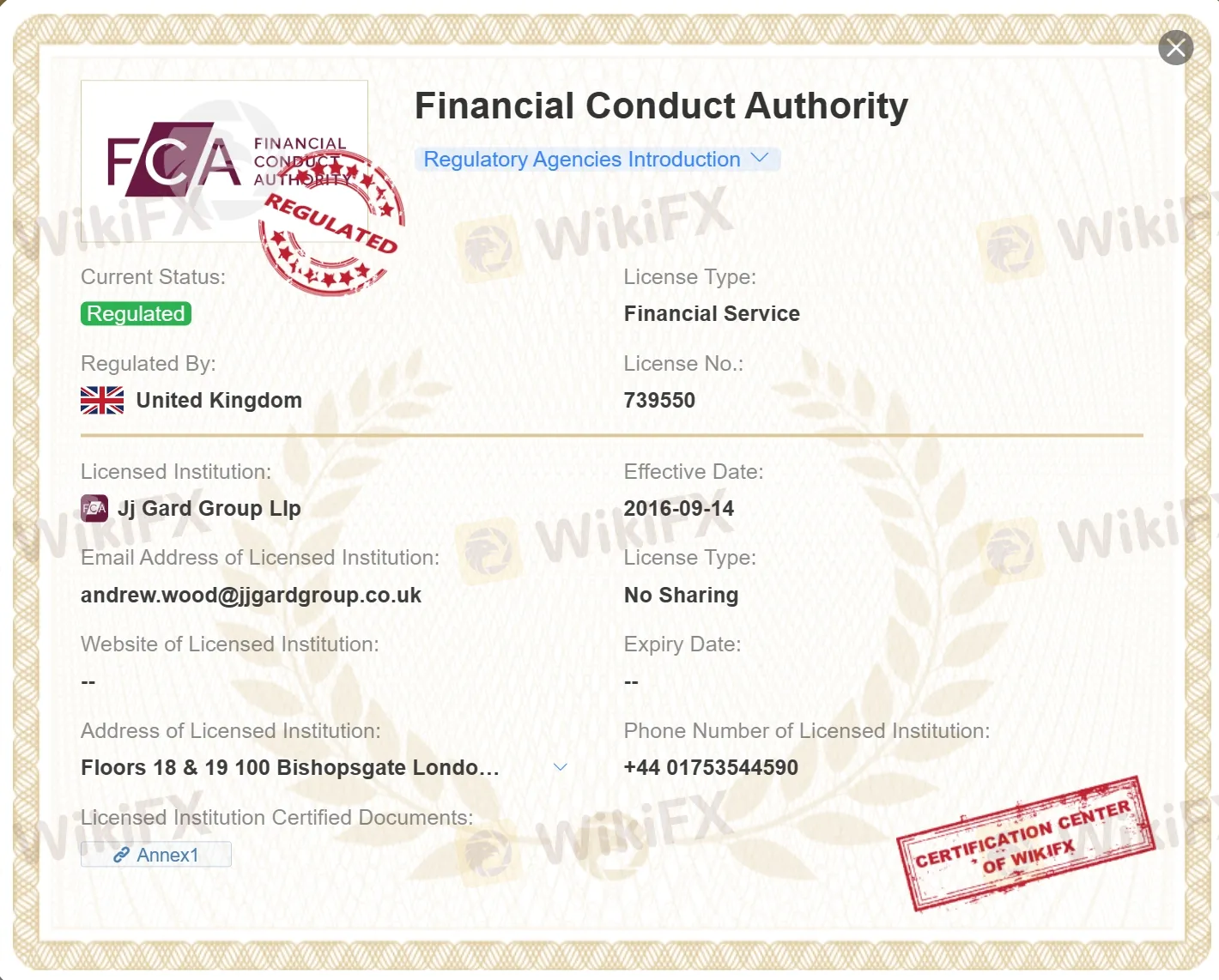 FCA license FCA license