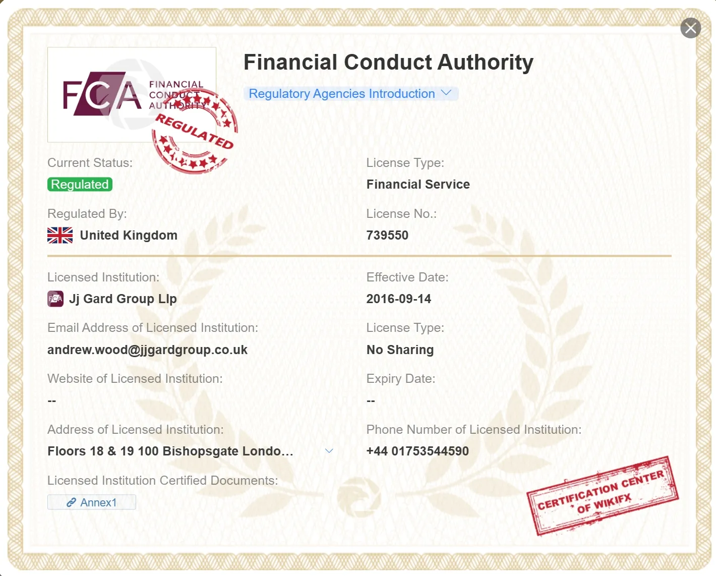 FCA license FCA license