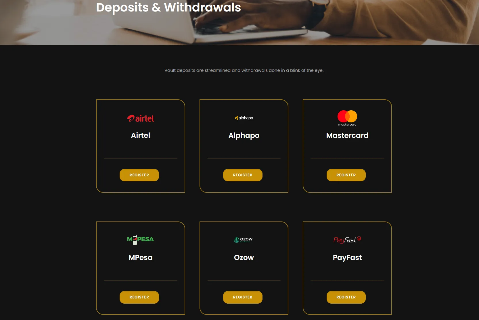 Deposits & Withdrawals
