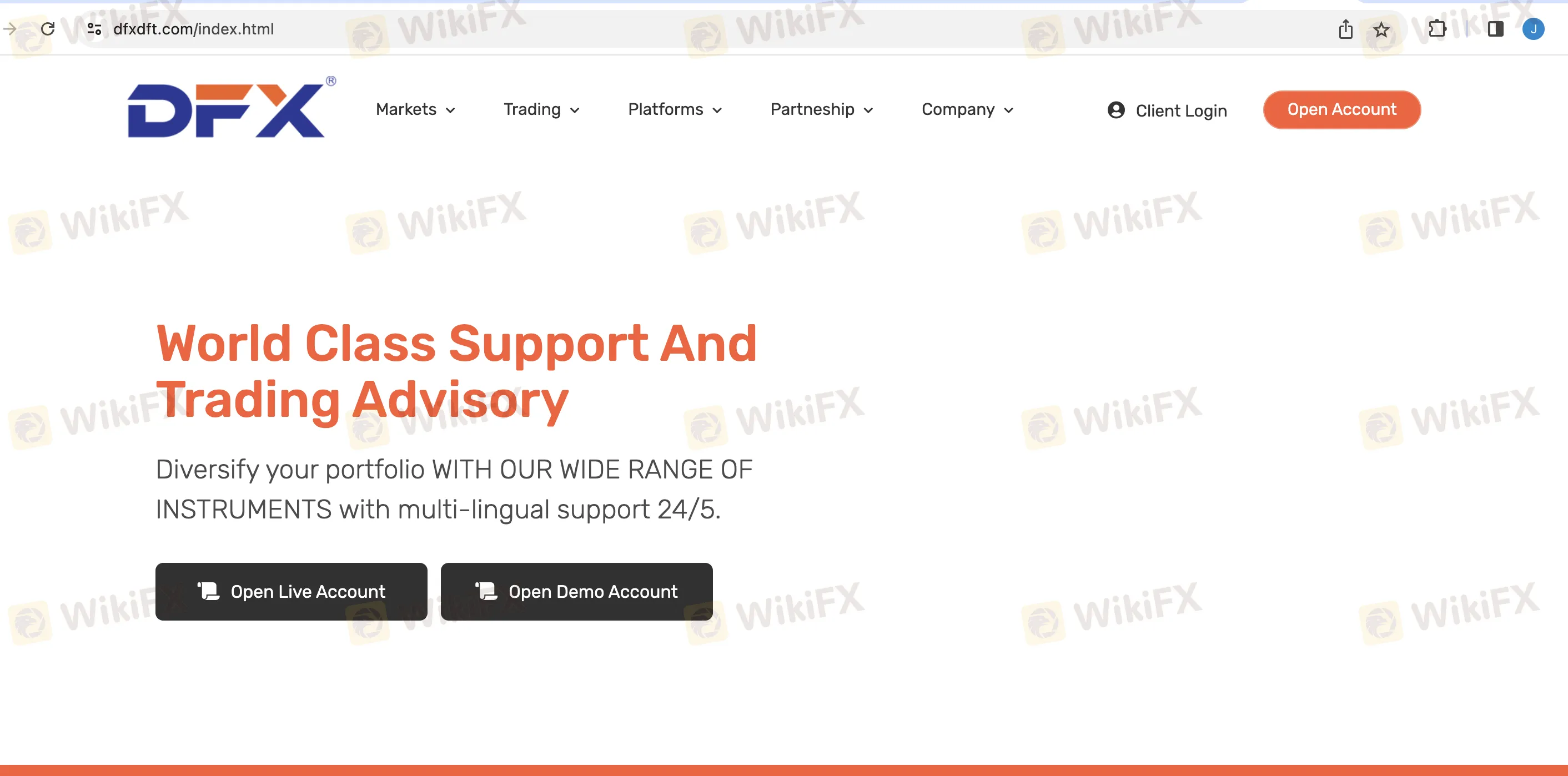 DFX's home page