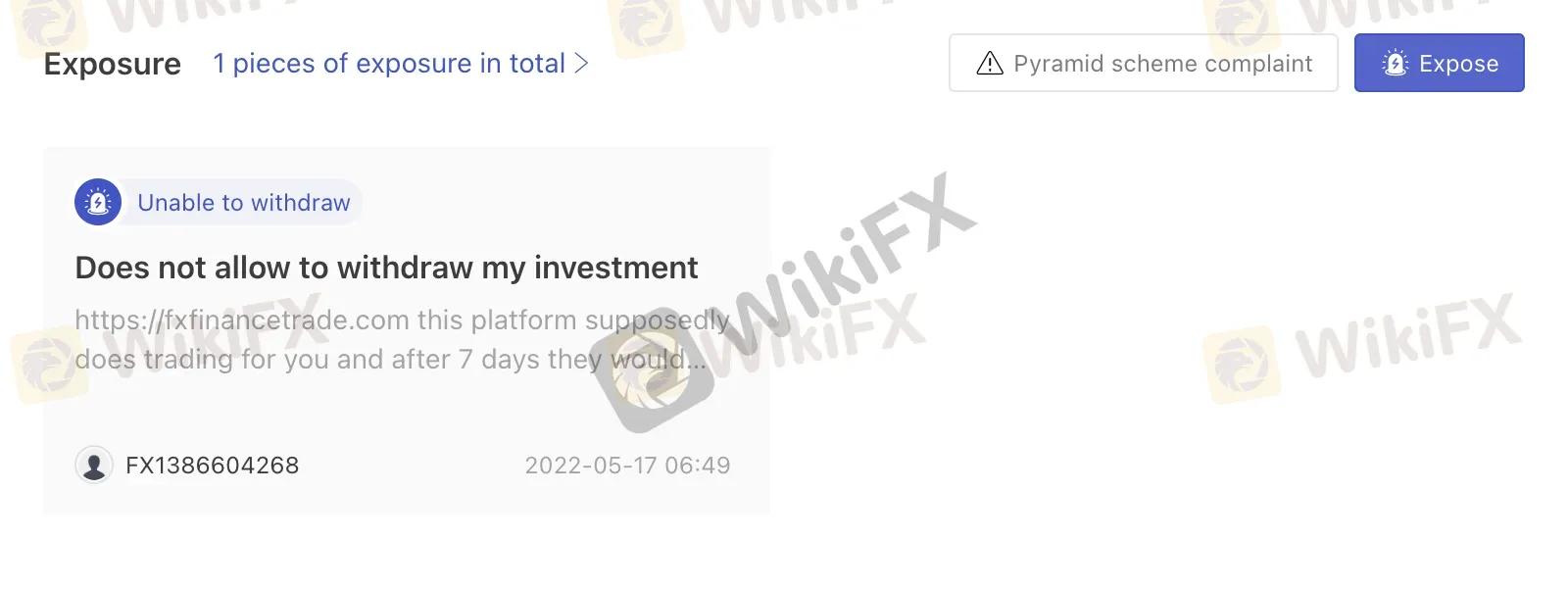 User Exposure on WikiFX User Exposure on WikiFX