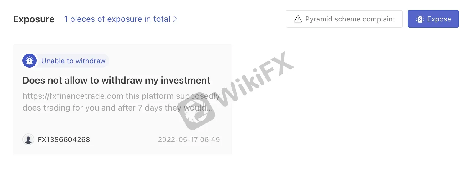 User Exposure on WikiFX User Exposure on WikiFX