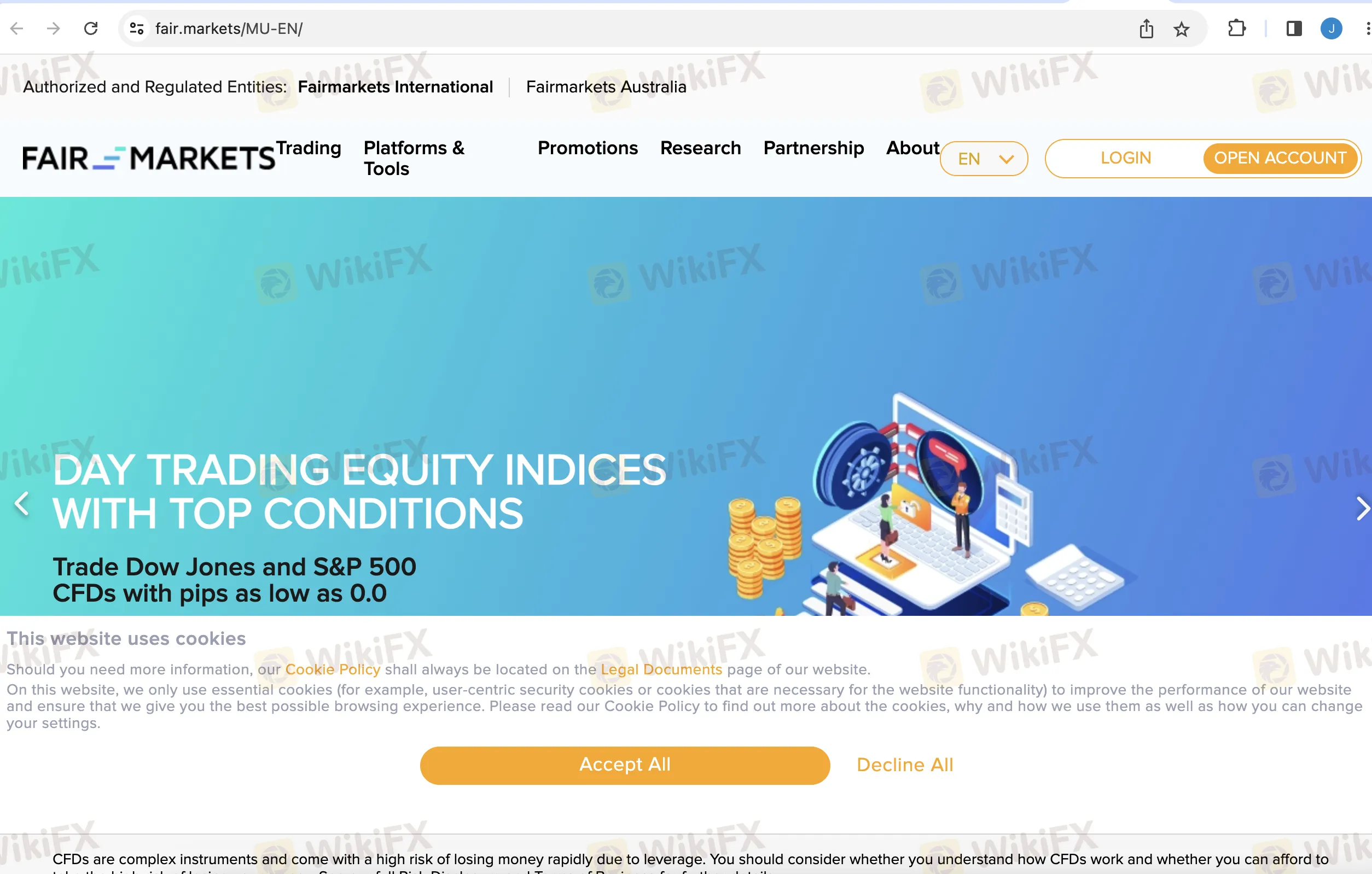 FairMarkets' home page