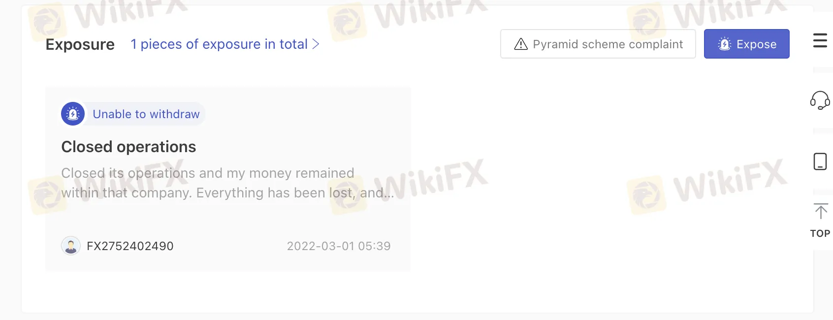 User Exposure on WikiFX