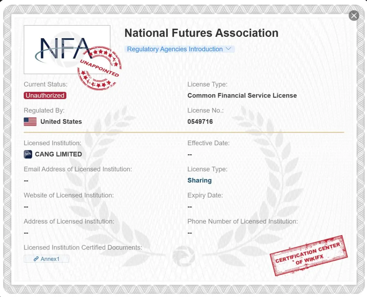 NFA license NFA license