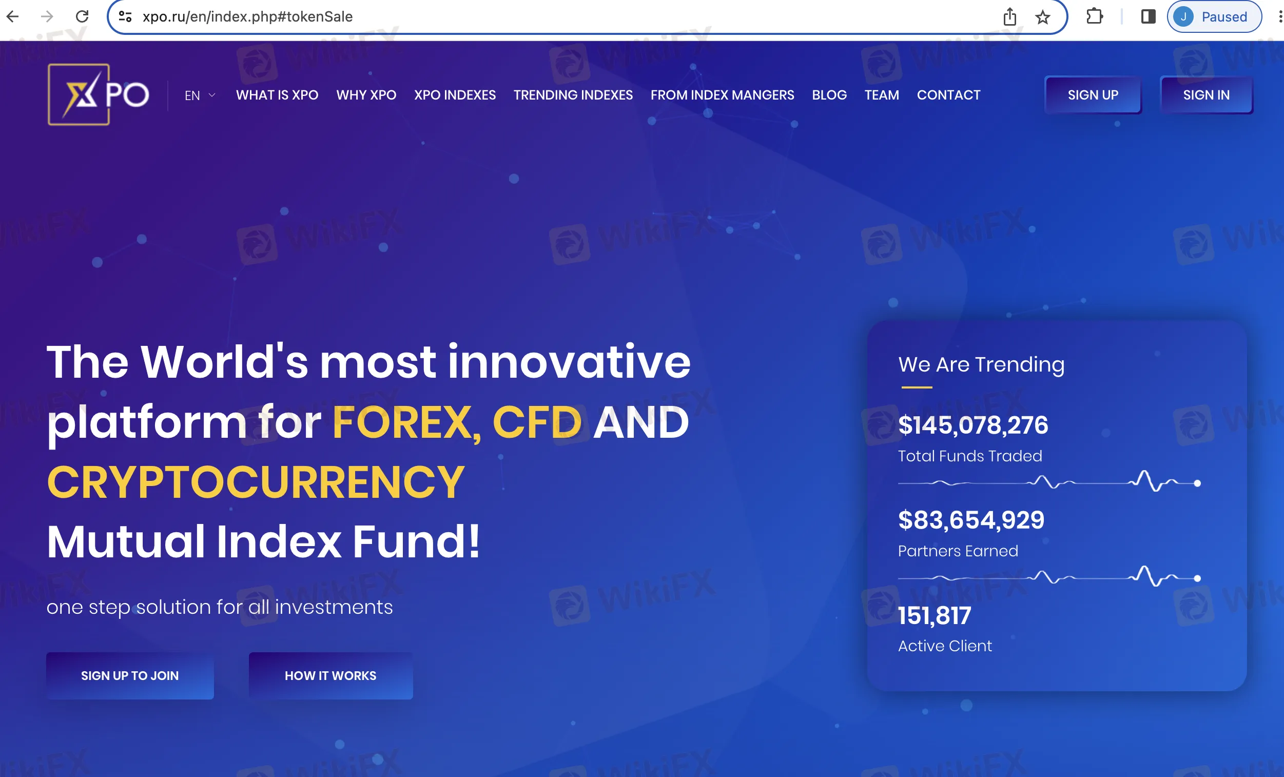 XPO‘s home page