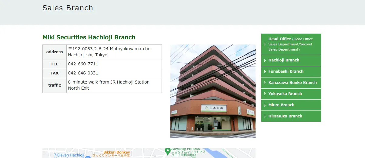 contact details of Miki Securities Hachioji Branch contact details of Miki Securities Hachioji Branch