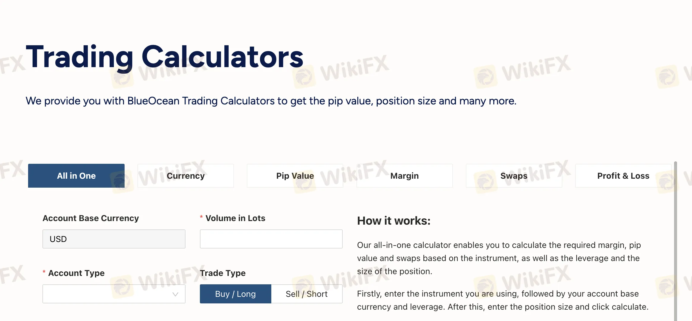 Trading calculators