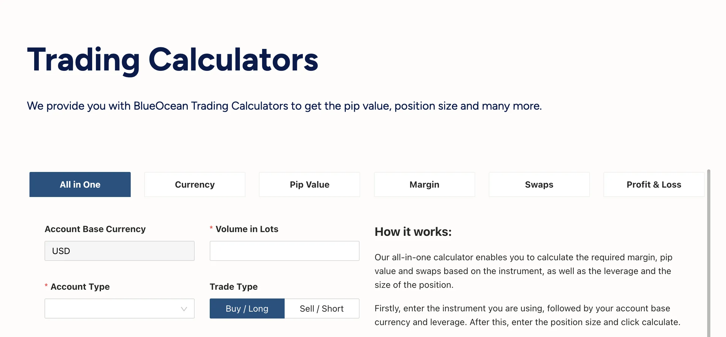 Trading calculators Trading calculators