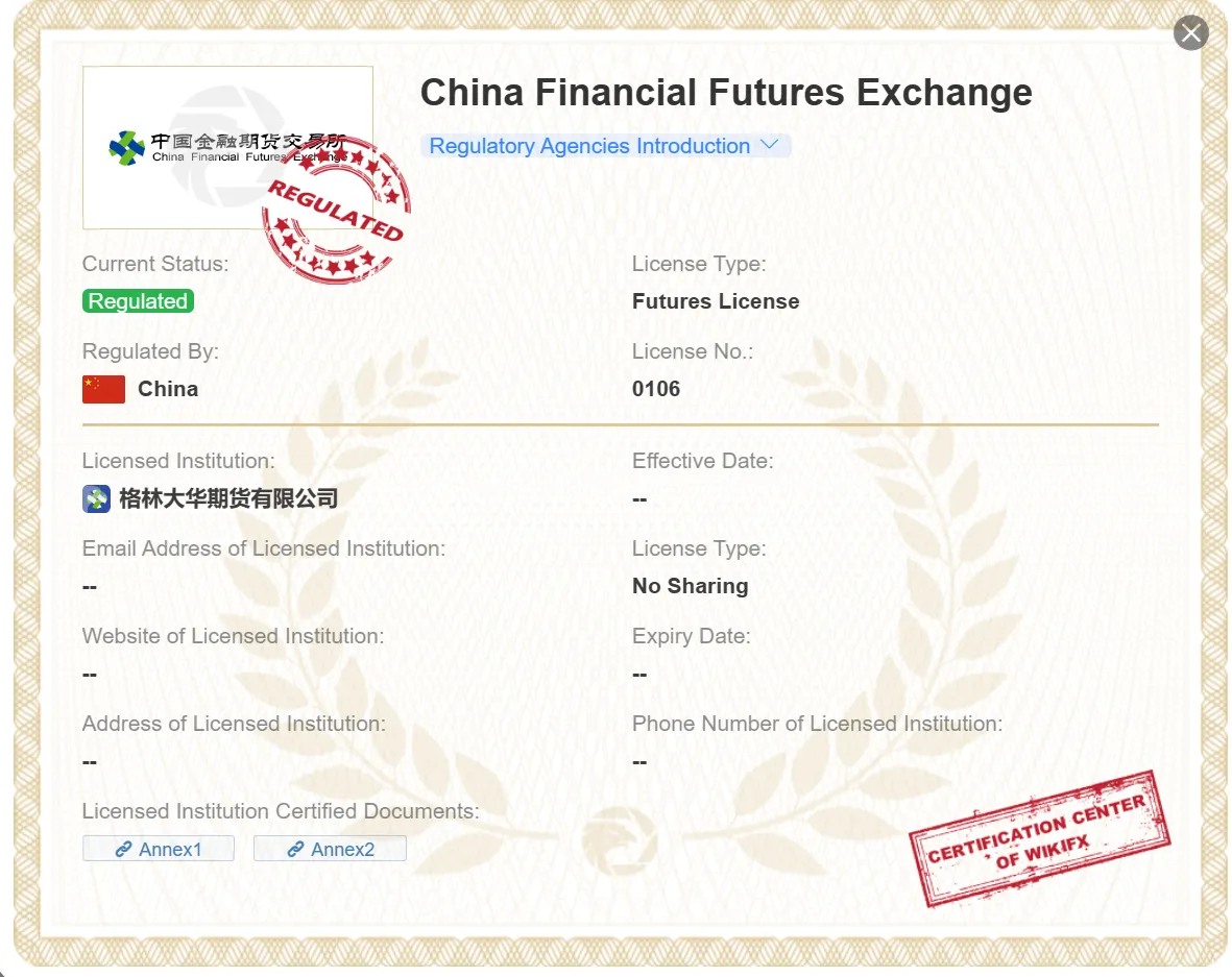CFFEX license CFFEX license