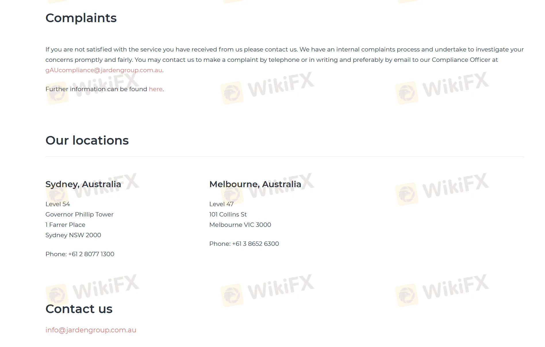 contact details