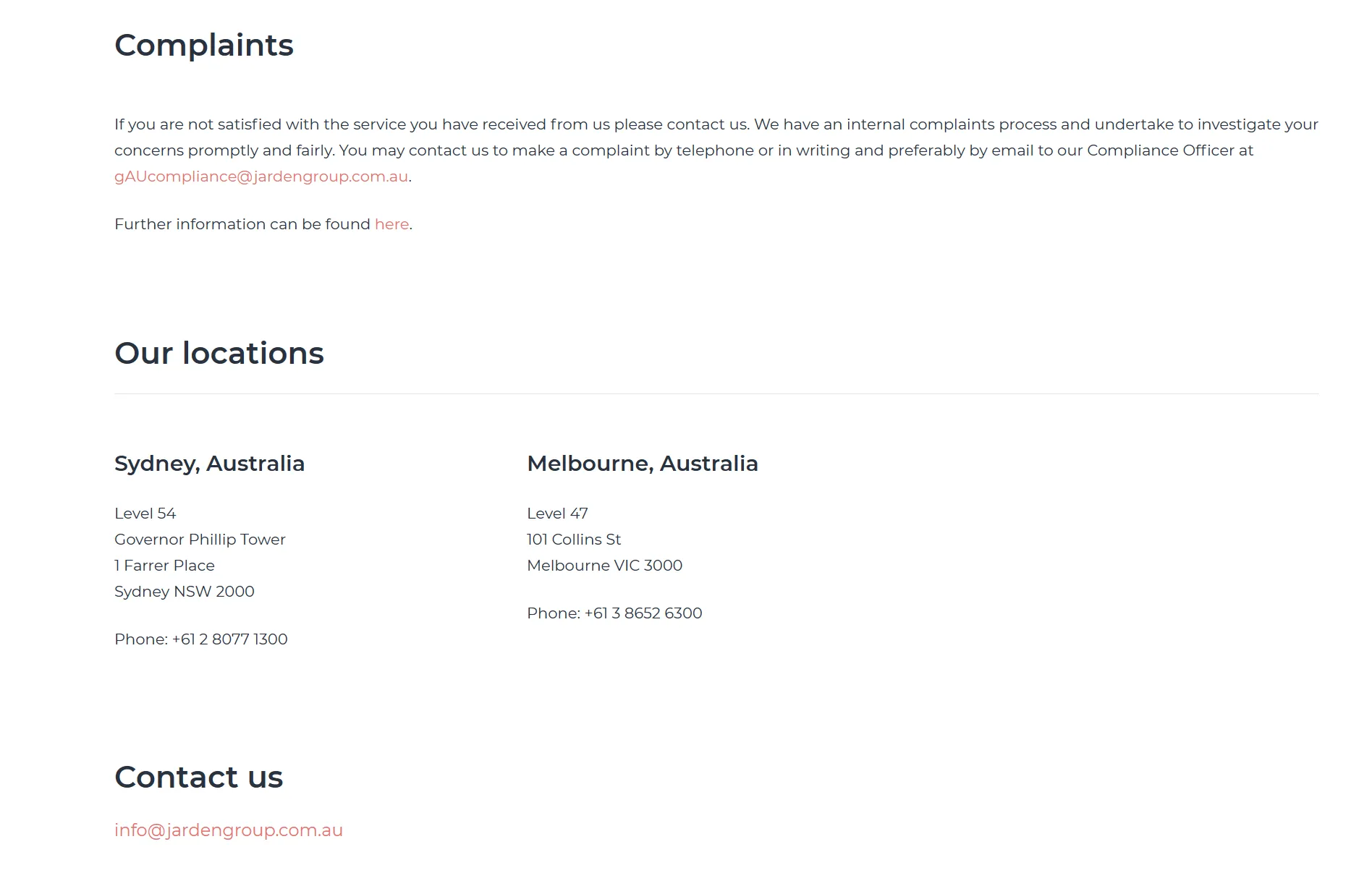 contact details