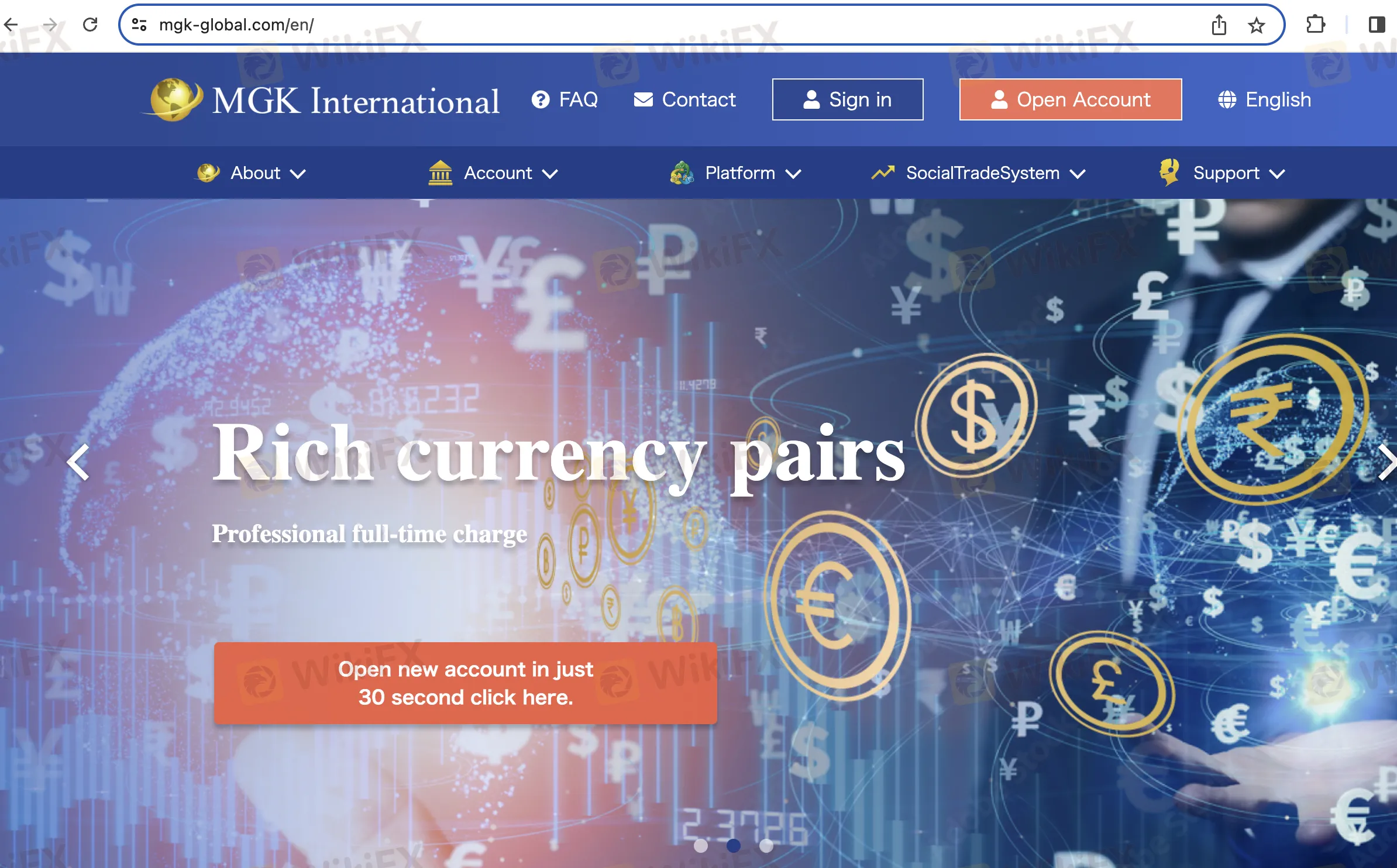 MGK International's home page