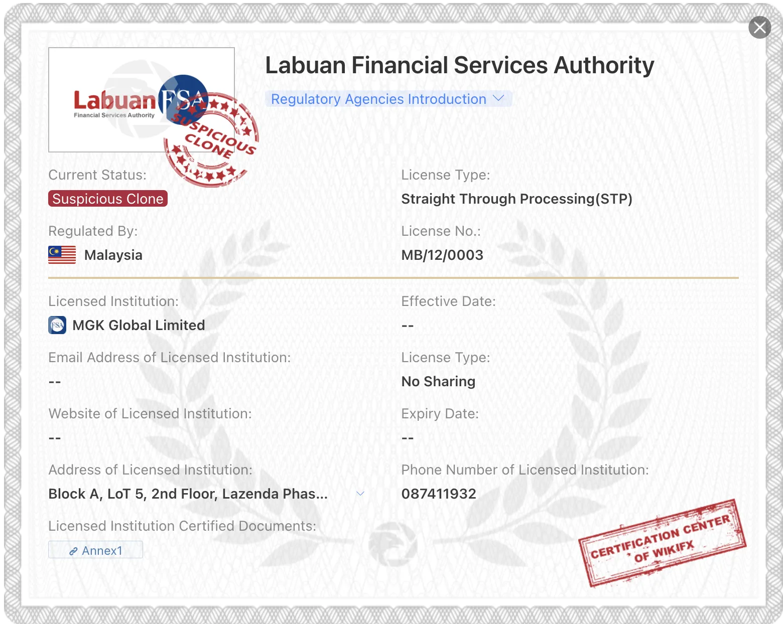 LFSA license LFSA license