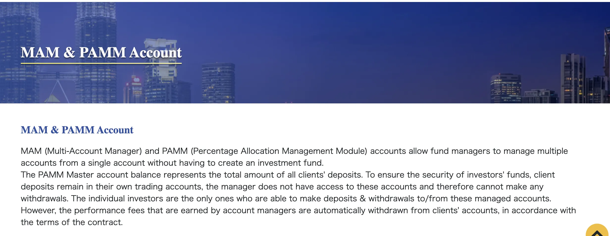 MAM & PAMM Account MAM & PAMM Account