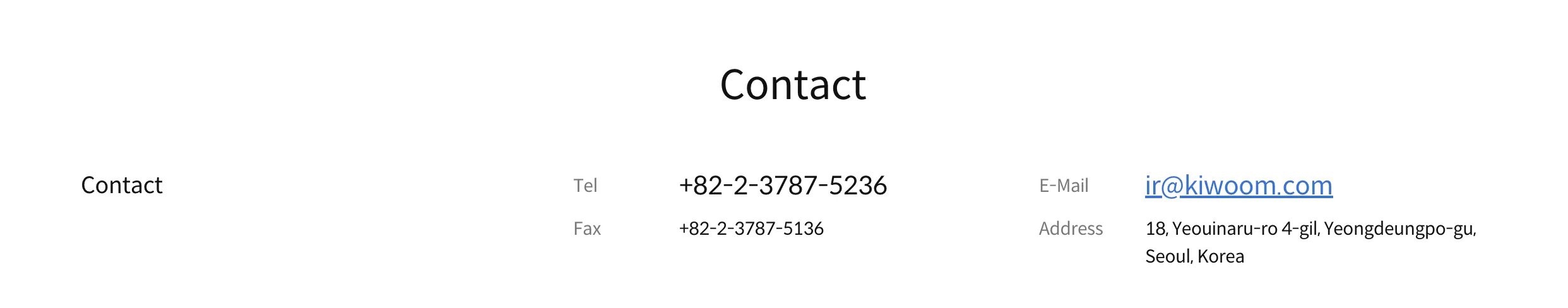 contact details