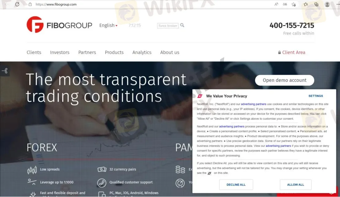 home page