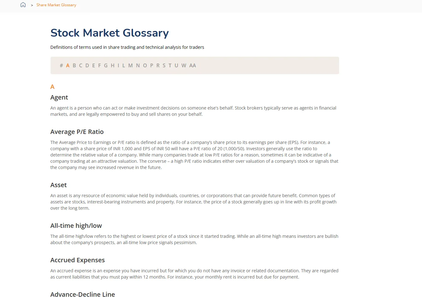Glossary page