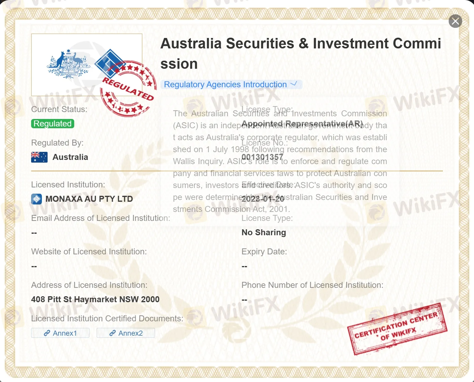 ASIC license