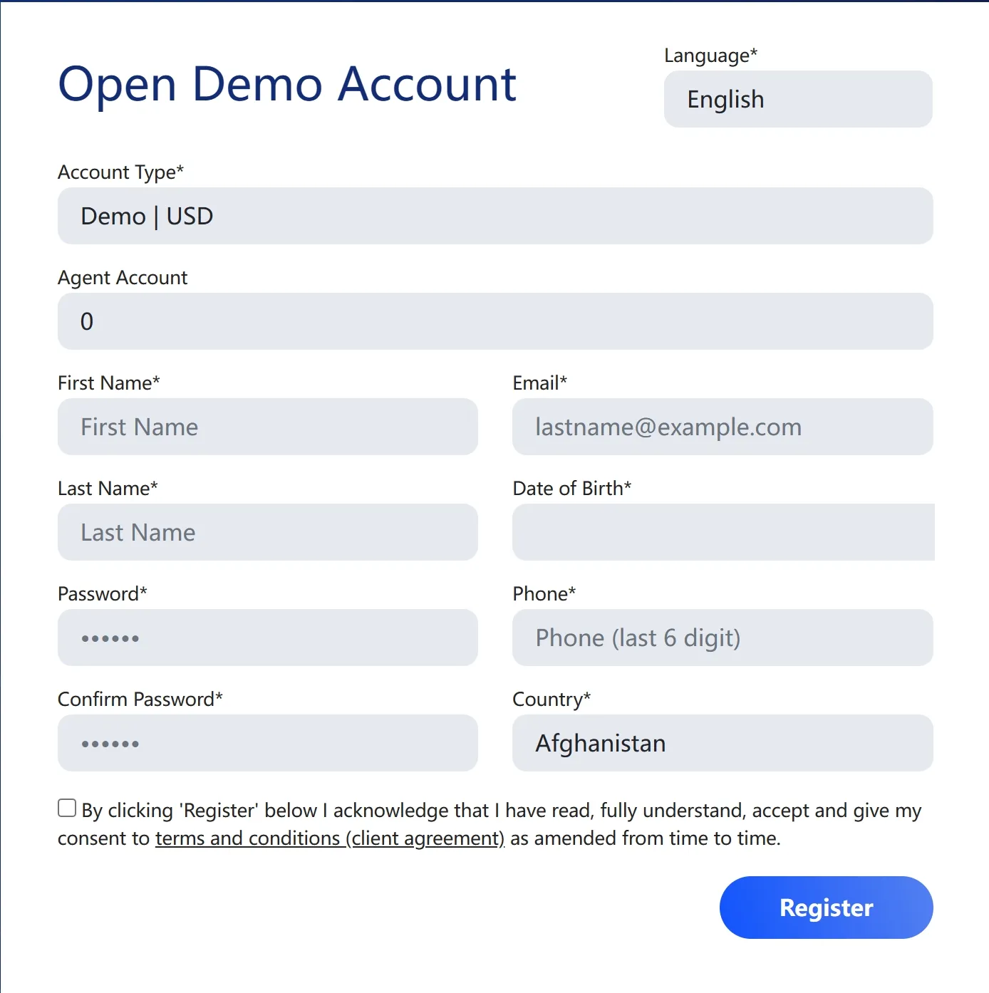 free demo accounts free demo accounts