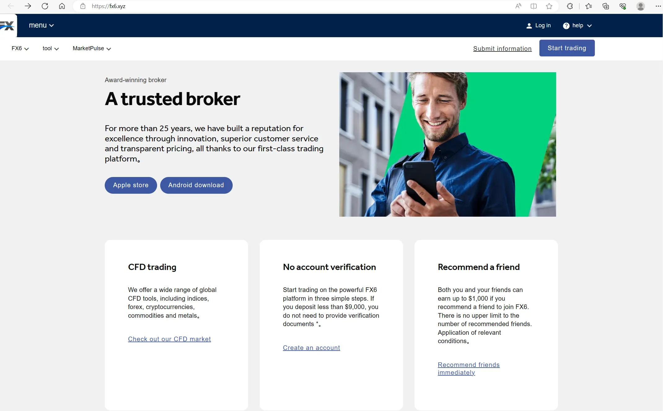 FX6's home page