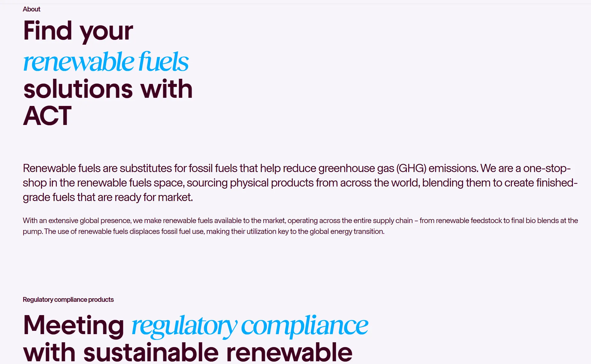 Renewable fuels Renewable fuels